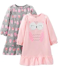 Simple Joys by Carter's Girls' 2-Pack Fleece Nightgowns