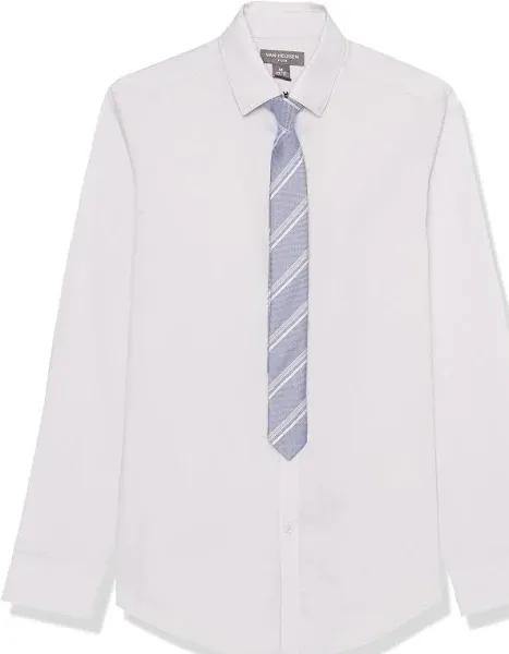 Van Heusen Boys' Long Sleeve Collared Button-Down Dress Shirt And Tie Set