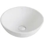 Kraus Elavo White Ceramic Small Round Vessel Bathroom Sink KCV-341