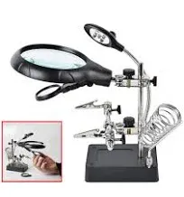 Beileshi 2.5x 7.5x 10x LED Light Helping Hands Magnifier Soldering Station