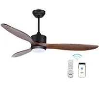 Ovlaim 52 Inch Indoor Outdoor Ceiling Fan with Lights, Remote Control, 3 Blade Propeller, Smart