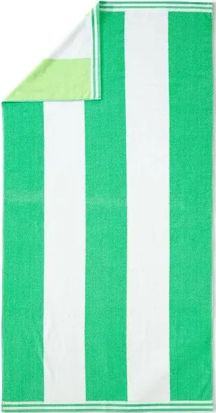 Lands' End Rugby Stripe Reversible Beach Towel