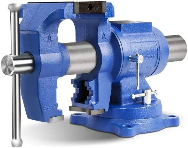 Durable 5-Inch Heavy-Duty Bench Vise with 360-Degree Swivel Base and Anvil