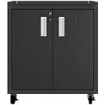 Manhattan Comfort Fortress 31.5" Mobile Garage Cabinet with Shelves in Charcoal Grey