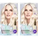 L’Oreal Paris Feria Hyper Platinum Hair Bleach, Lifts Up To 8 Levels, Includes Anti Brass Purple Conditioner, Hyper Platinum Blonde Hair Dye Kit, Pack of 2