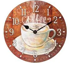 La Crosse Clock 404-2631C-INT 12-Inch Round Coffee Decorative Quartz Analog Wall Clock