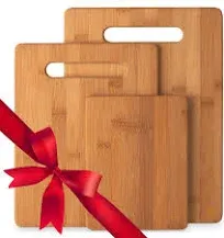 Bamboo Cutting Board 2 Piece Set, Wood Chopping Boards Serving Food