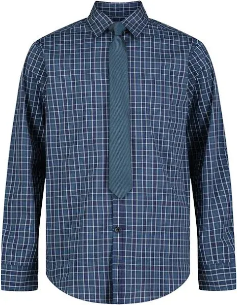 Van Heusen Boys' Long Sleeve Dress Shirt and Tie Set