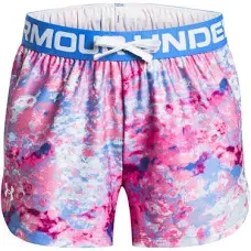 Under Armour Girls Loose Play up Printed Shorts  Size YXL Vivid Lilac