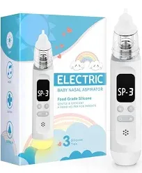 Nasal Aspirator for Baby, Electric Nose Sucker, 3 Levels Painless Soothing Suction, Night Light & Nursery Rhymes