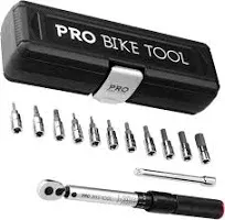 PRO BIKE TOOL 1/4 Torque Wrench Set - Service Kit for Road and Mountain Bikes - 