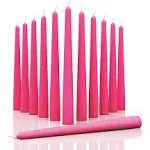 12Pack Taper Candles - 10" Tall, Premium Unscented Dinner Candles, Burning 8 Hours, for Home Decor, Weddings, Holidays, and Parties (Pink)