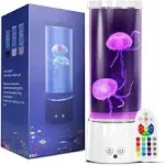 Aonesy Jellyfish Lamp, 17 Color Changing Jelly Fish Tank Mood Lamps for Home Office Room Desktop Decoration, Jellyfish Aquarium Night Light