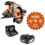 18V Cordless 6 1/2 in. Circular Saw Kit with (1) 4.0 Ah Battery and Charger with