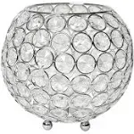 Elegant Designs Crystal 5.5&#034; Circular Decorative Centerpiece Bowl in Chrome