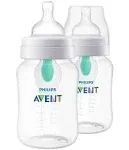 Avent - 2pk Anti-Colic Baby Bottle with Airfree Vent, 9oz, Clear