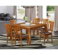 7  Pc  Dining  room  set-Square  Table  with  Leaf  and  6  Dining  Chairs.