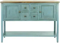 SAFAVIEH Console Table Buffet Storage Charlotte Blue Brown