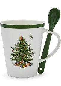 Spode Christmas Tree Mug and Spoon Set