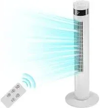 Tower Fan Portable Electric Oscillating Fan Quiet Cooling Remote Control Standing Bladeless Floor Fans 3 Speeds Wind Modes Timer Bedroom Office