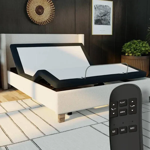 Split King Adjustable Bed Base with Wireless Remote Head and Foot Incline and No Tools Required Assembly Includes Both Left and Right Sides