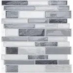 Wowstar Marble Look Peel and Stick Backsplash Tiles - 10 Sheets, Gray