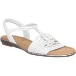 Impo Women's Barella Stretch Flat Sandals - White - Size 8M