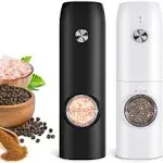 Electric Salt and Pepper Grinder Set (2 Pack), Rechargeable -  Assorted Colors 