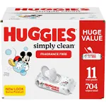 Huggies Simply Clean Baby Wipes, Unscented, Refill, 192 ct - 64 ct | CVS