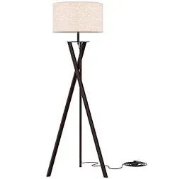 Mid-Century Wooden Tripod Floor Lamp