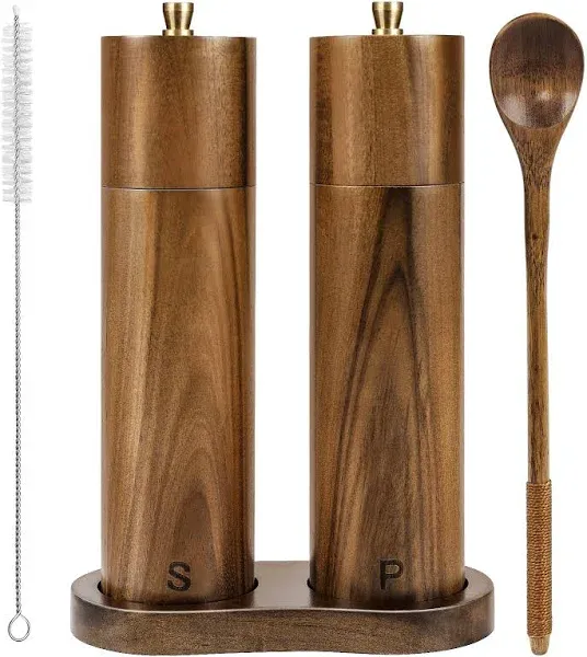 Yvake Wooden Salt and Pepper Grinder Set