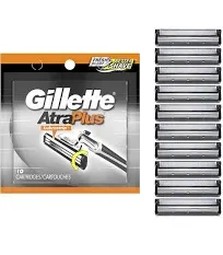 Gillette Atraplus Cartridges, Razor Blade Refills, Features Lubrastrip, 10 ct