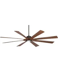 Possini Euro Design 80" Defender Rustic Farmhouse Outdoor Ceiling Fan with Dimmable LED Light Remote Control Oil Rubbed Bronze Damp Rated for Patio Exterior House Home Porch Gazebo Garage Barn