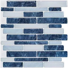 10-Sheet Peel and Stick Tiles, Marble Look Kitchen Backsplash Tiles, 12&#034;X12&#034; (10