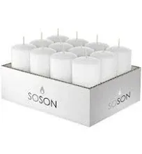 Simply Soson Votive Candles Bulk, 24 White Votive Candles, 10 Hours Burn Time, Small Candles, Bulk Candles, Unscented Candles, Candle Votives for