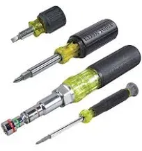 Klein Tools 4-Pc Multi-Bit Screwdriver/Nu<wbr/>t Driver Tool Kit Durable Hand Tool