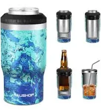 HAUSHOF Can Cooler, 12 oz Slim Can Cooler, 4 in 1 Insulated Beer Can Cooler, Fits for 12 oz Standard Can|12 oz Slim Can|12 oz Beer Bottle, Perfect for Camping, Beach, Picnic