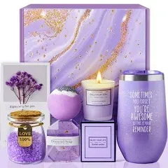 Lavender Spa Gift Basket Set - Gifts for Women, Mom, Wife, Girlfriend, Sister, Her - Happy Birthday, Valentine's Day, Mothers Day, Christmas Gifts