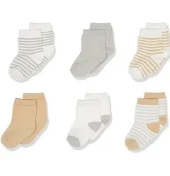 6 pack of Touched by Nature Socks, size 6-12 and 12-24 months