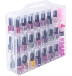 DreamGenius Makeup Organizer, 360 Degree Rotating Cosmetic Storage Organizer, Gel Nail Polish Organizer Case for 48 Bottles