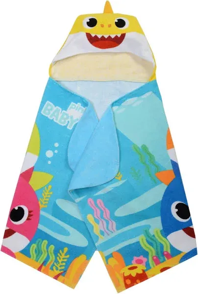 Baby Shark Kids 24&#034; x 50&#034; Hooded Towel Wrap - W6133256434