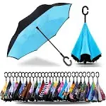 SPAR. SAA Double Layer Inverted Umbrella with C-Shaped Handle, Anti-UV Waterproof Windproof Straight Umbrella for Car Rain Outdoor Use