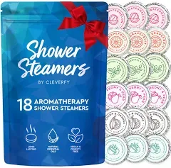 Cleverfy Shower Steamers Aromatherapy 18 Pack of Shower Bombs with Essential Oils. Personal Care and Relaxation Birthday Gifts for Women and Men