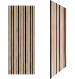 3D Slat Wood Wall Panels Acoustic Panels for Interior Wall Decor Natural Oak | W