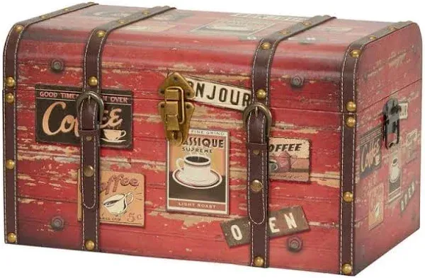 Household Essentials Medium Coffee Shop Decorative Home Storage Trunk