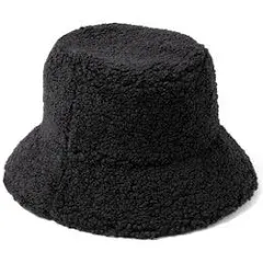 Lack of Color Black Teddy Shearling Bucket Hat