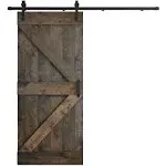 Coast Sequoia 36in x 84in K Series Pine Wood Sliding Barn Door with Hardware Kit - Aged Barrel