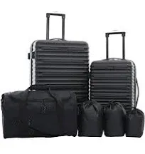 TCL Luggage Set w/ Lockable Handle + Spinner Wheels ABS Plastic Gray (6-Pcs)