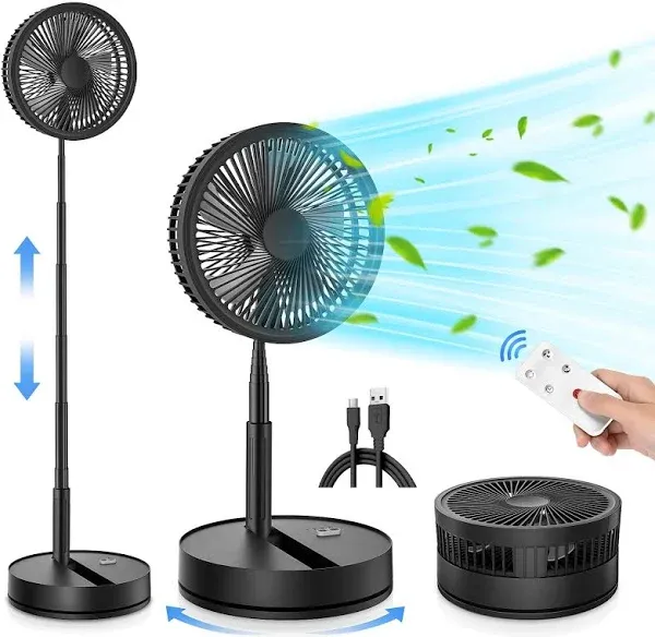 LIPETY Portable Foldable Rechargeable Oscillating Fan