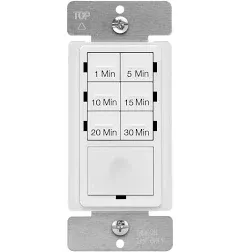 Enerlites White Single Pole Neutral Wire 7-Button Preset Time Switch (Enerlites HET06-A-R-W) | HomElectrical.com